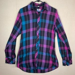 Purple Plaid Button Up Men’s Shirt